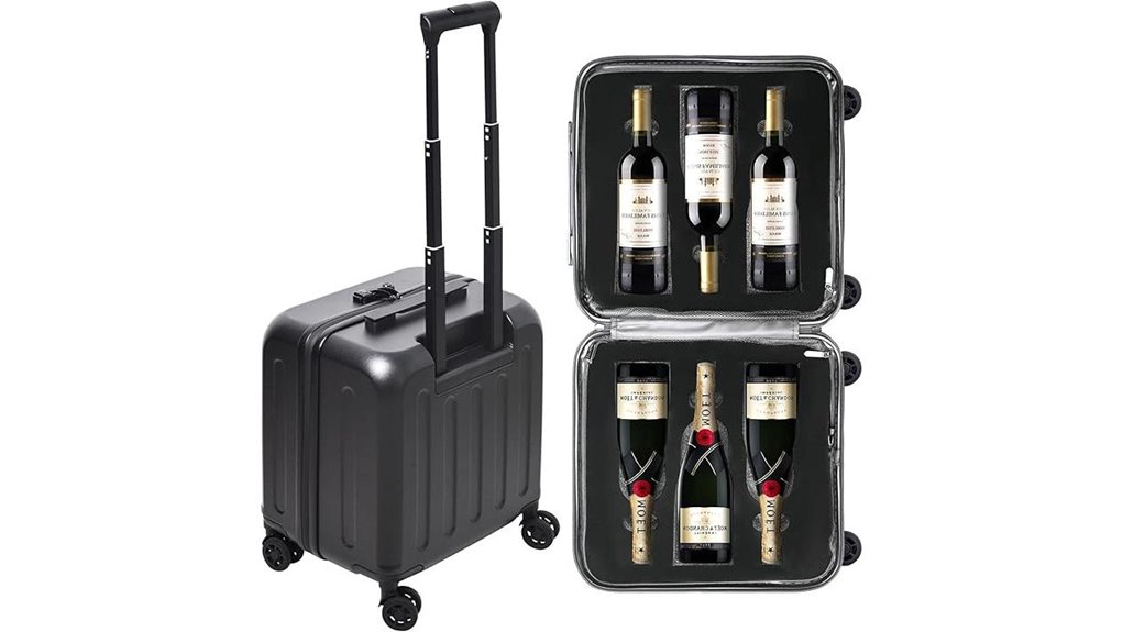 tsa approved six bottle shockproof winecase