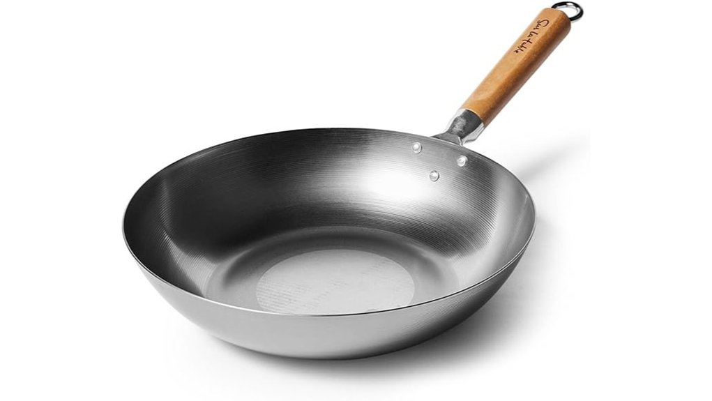 twelve inch carbon steel flat bottom wok