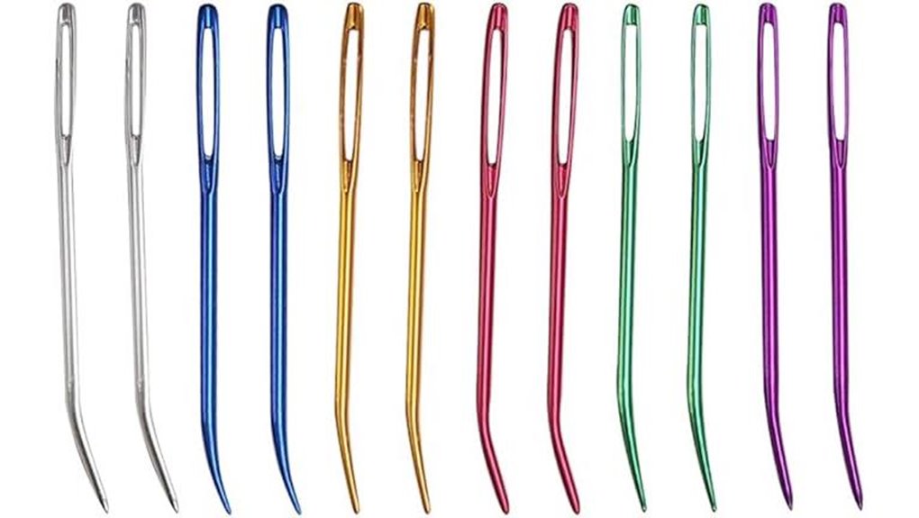 twelve large bent tip tapestry needles