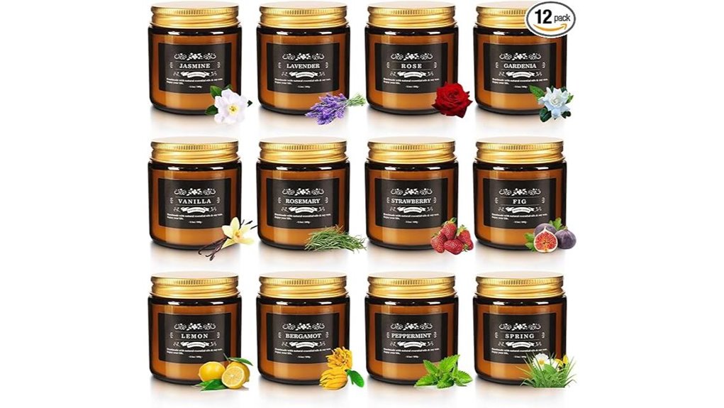 twelve pack scented soy candles