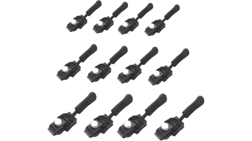 twelve piece jacket zipper pulls