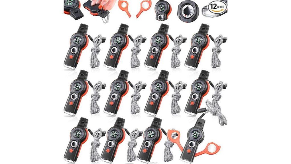 twelve piece seven in one survival whistles