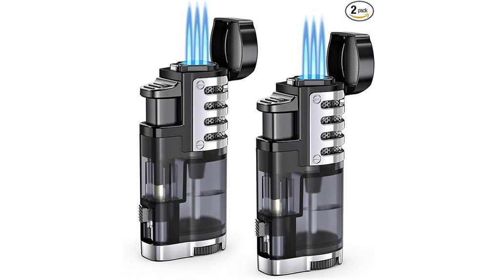 twin refillable triple jet torchlighter