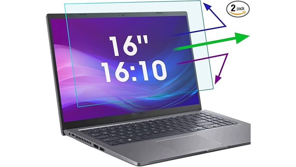 two 16 inch blue light screen protectors