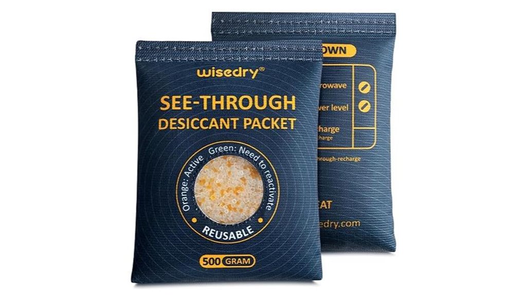 two 500g silica desiccants