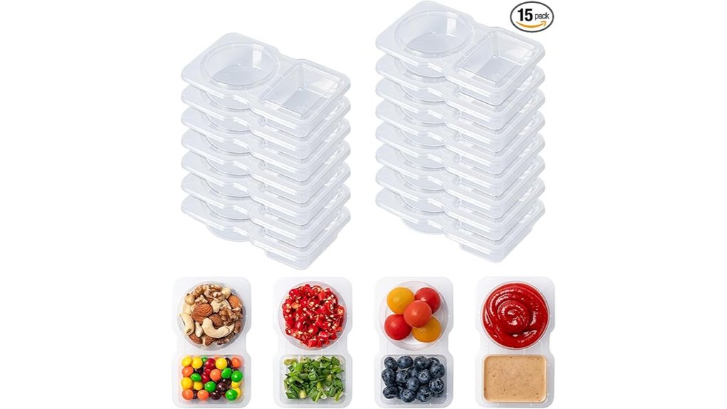 two compartment leakproof snack set
