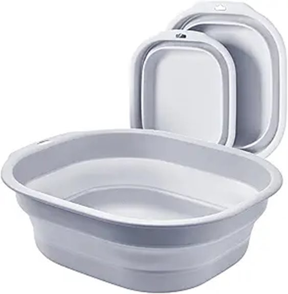 two gray collapsible basins