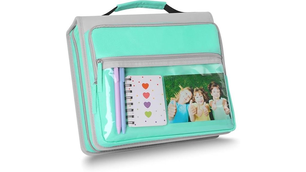 two inch zipper binder with handle