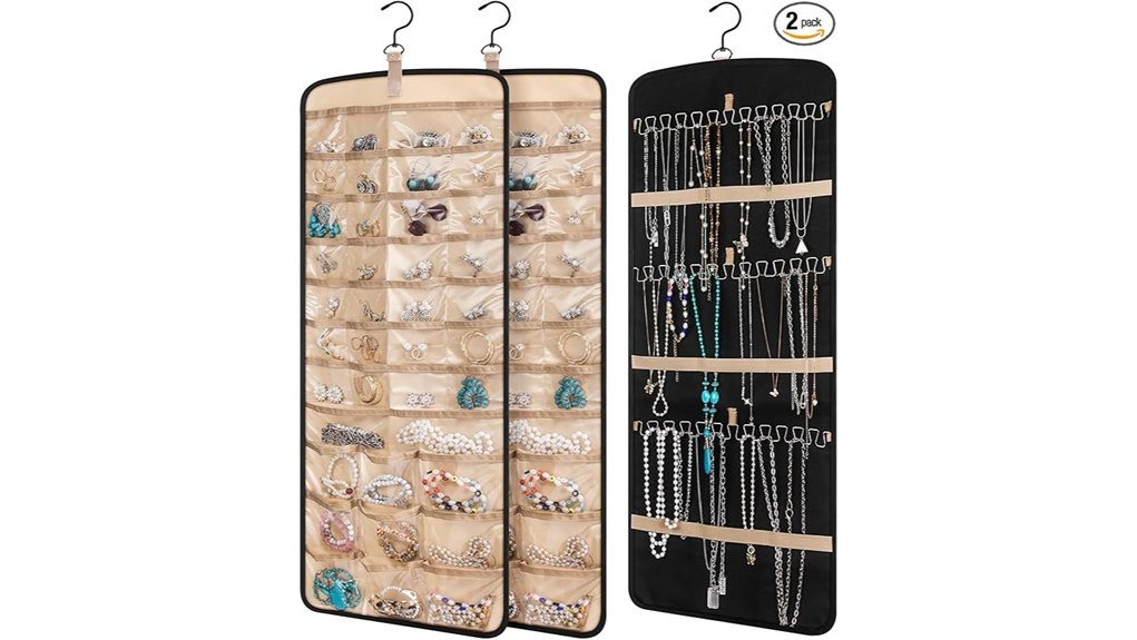 two pack 39 pocket jewelry organizer
