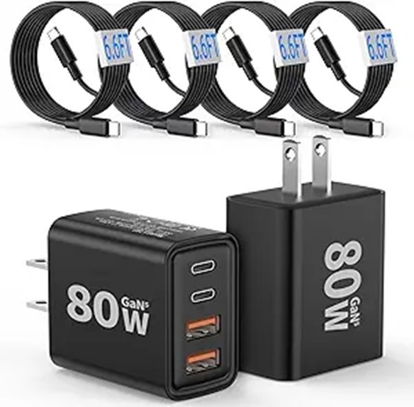 two pack 80w gan charger