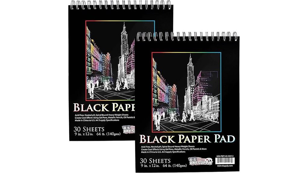 two pack 9x12 black paper