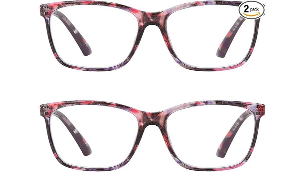 two pack blue light blocking reading glasses