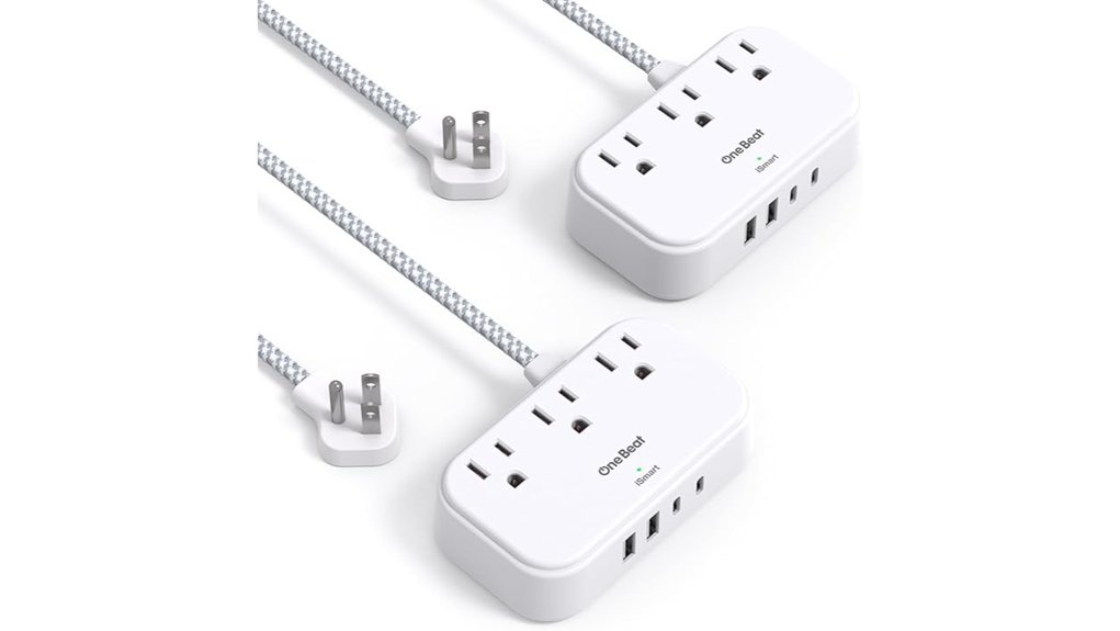 two pack flat extension with usb