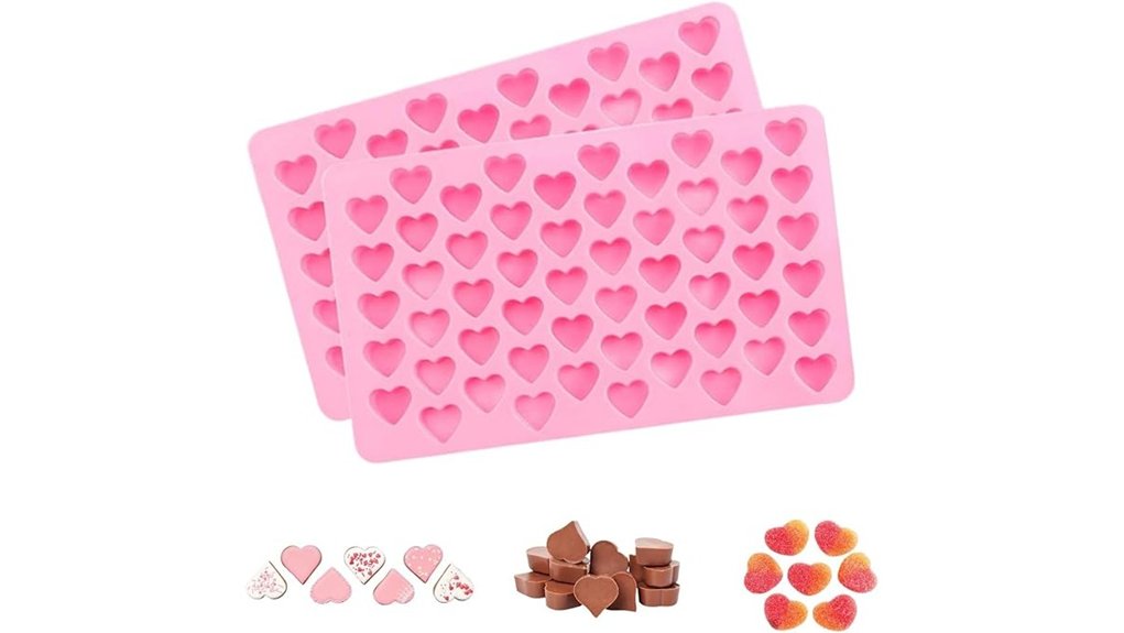 two pack heart silicone molds