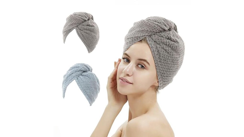 two pack microfiber hair towel wrap