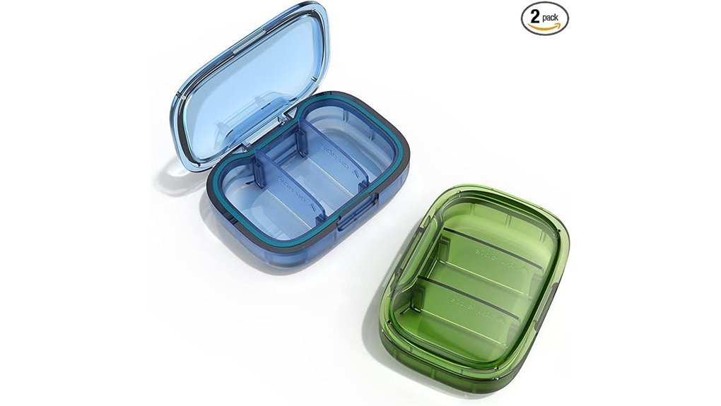 two pack three compartment pillbox