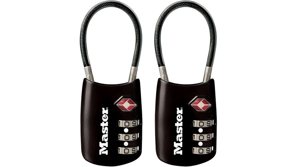 two pack tsa cable locks