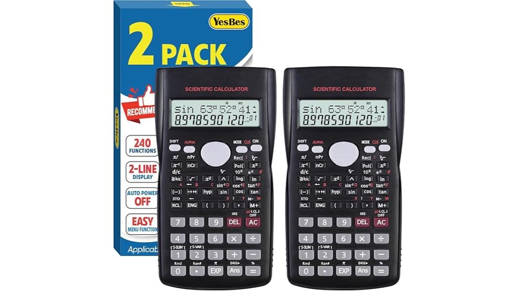 two pack two line calculators