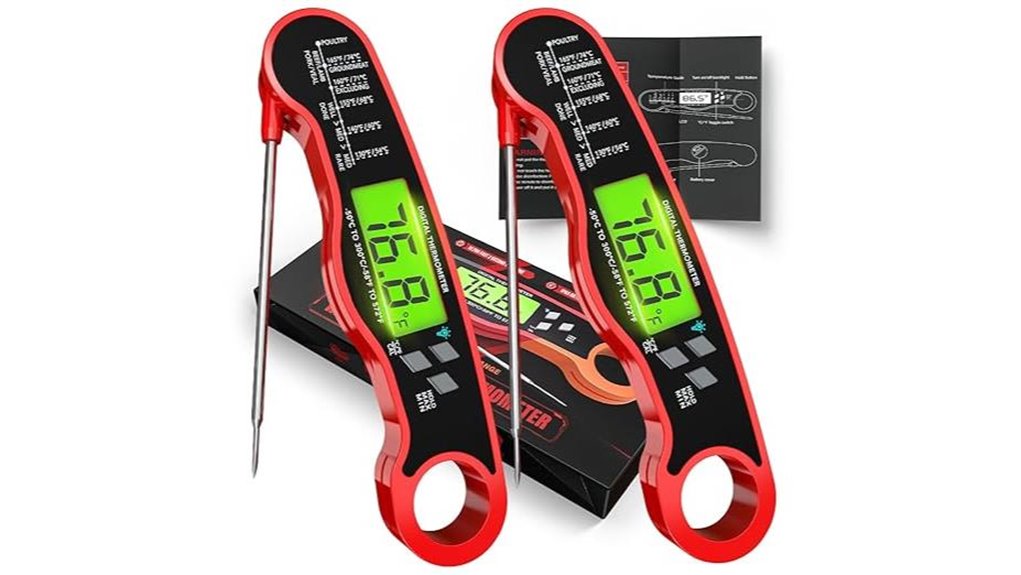 two pack waterproof instant read thermometers