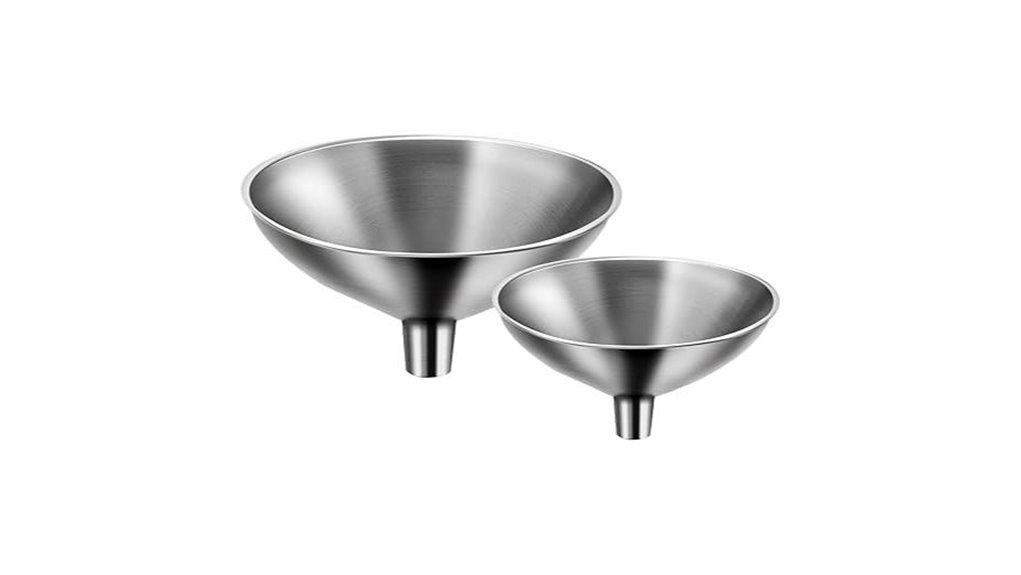 two piece stainless steel funnels