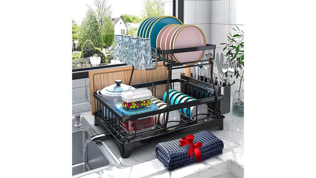 two tier auto drain dishrack