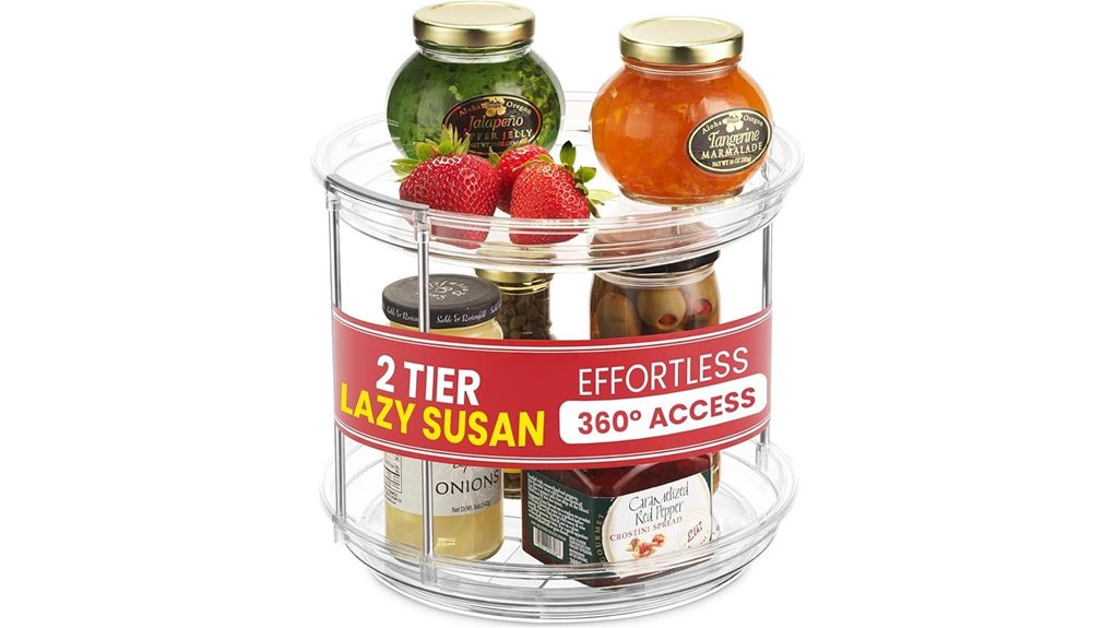 two tier clear lazy susan