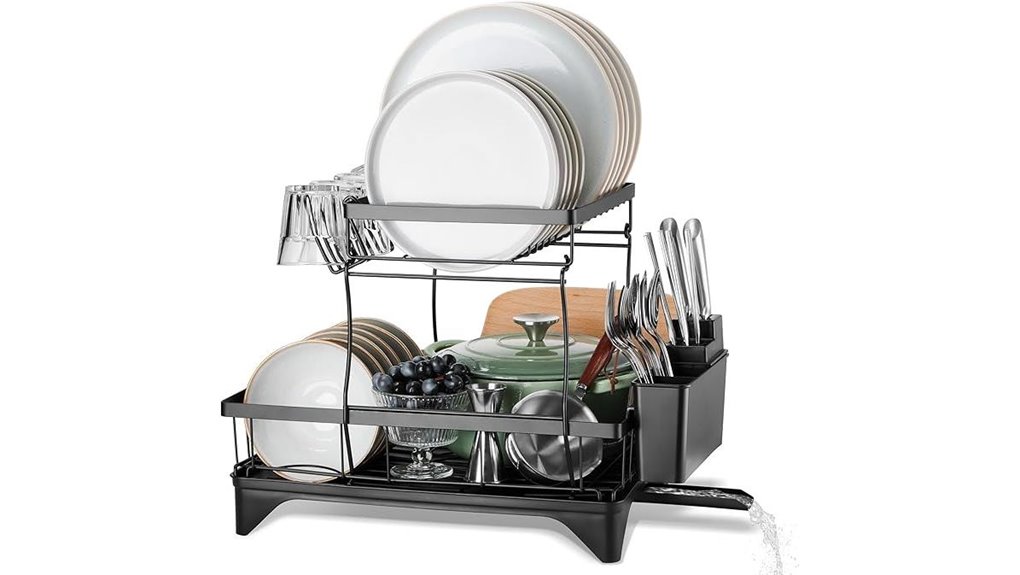 two tier dish drying rack