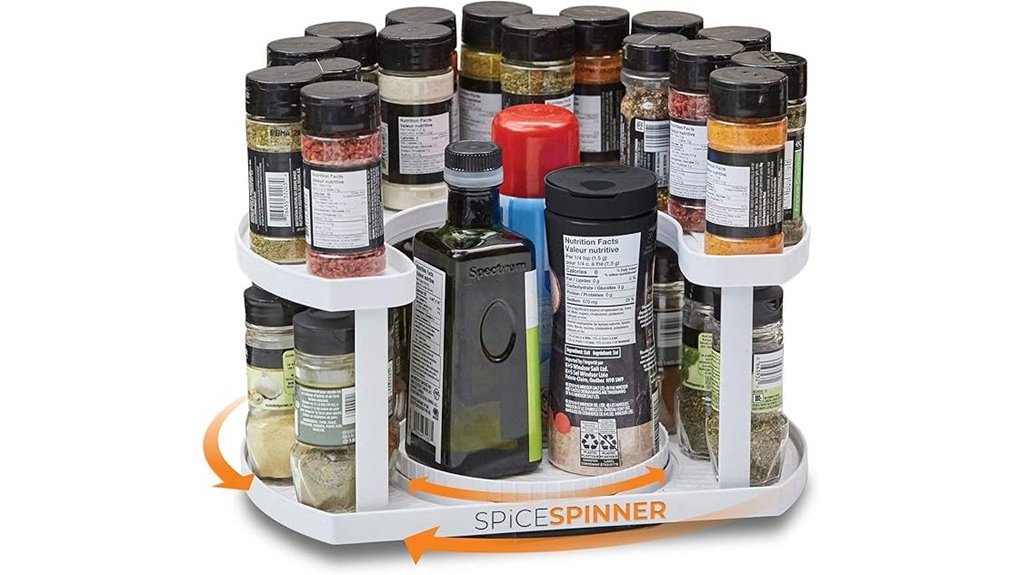 two tier rotating spice organizer