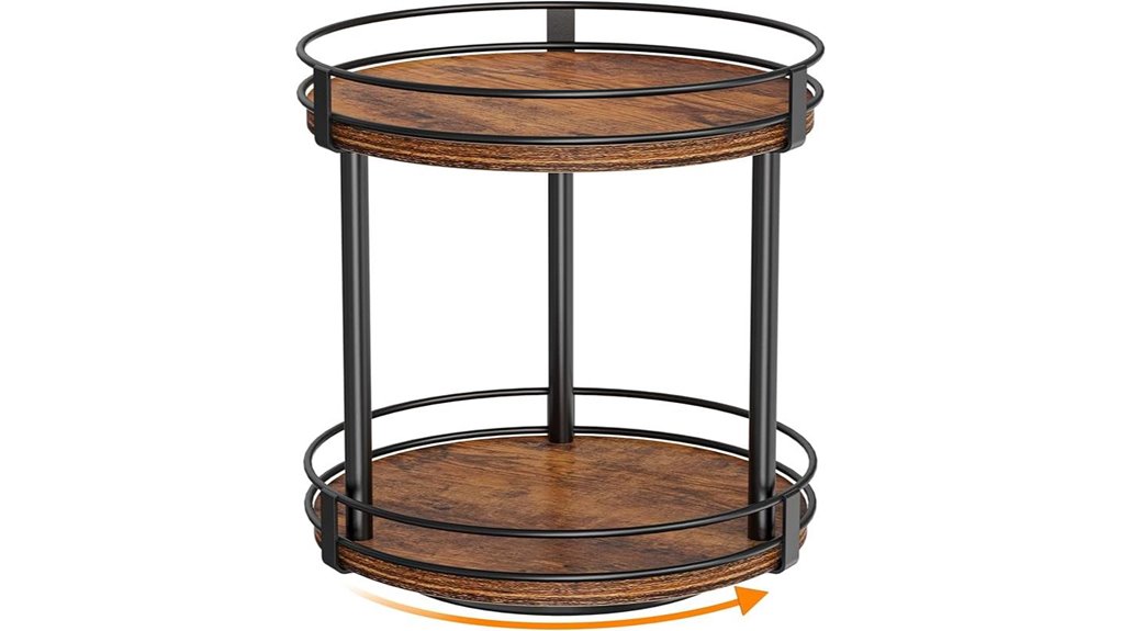 two tier rotating spice rack