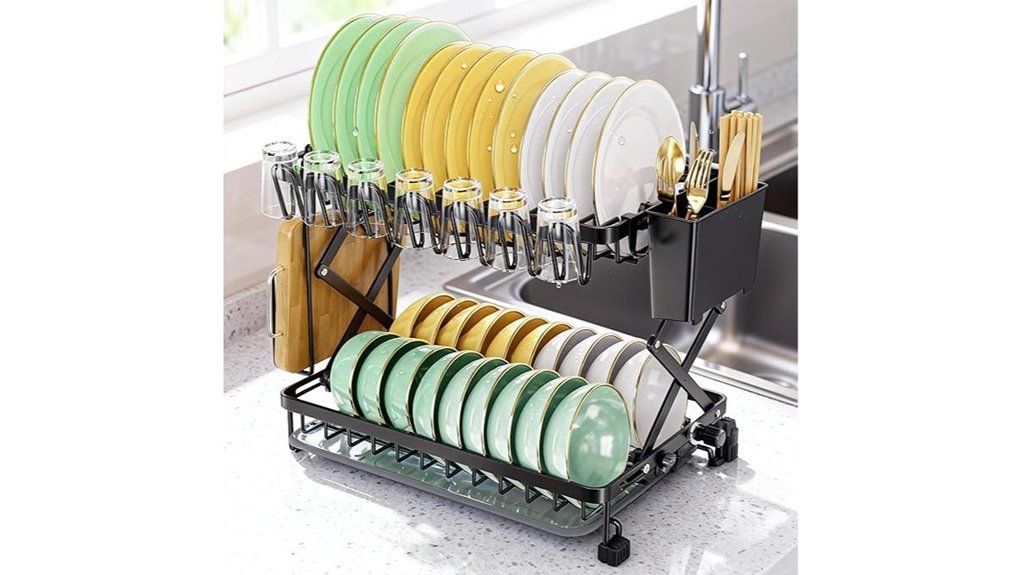 two tier stainless steel dishrack
