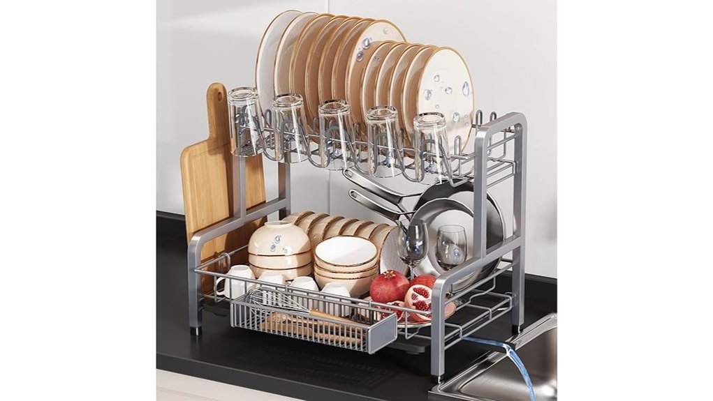 two tier stainless steel drying rack