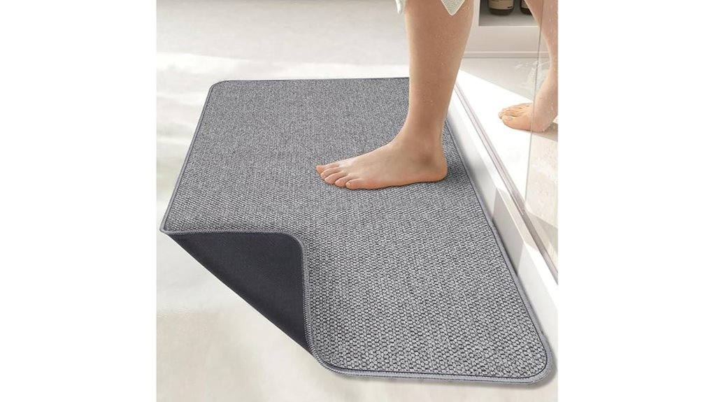 ultra thin grey absorbent bathmat