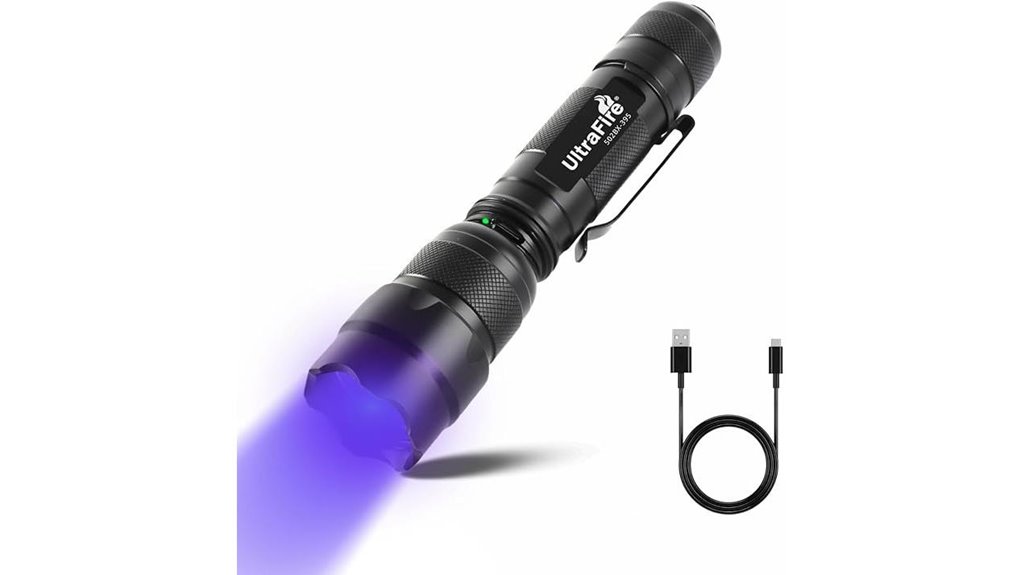 ultraviolet rechargeable pocket flashlight