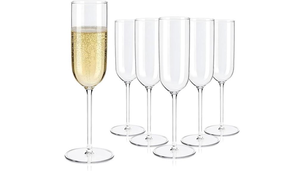 unbreakable 10 piece champagne flutes