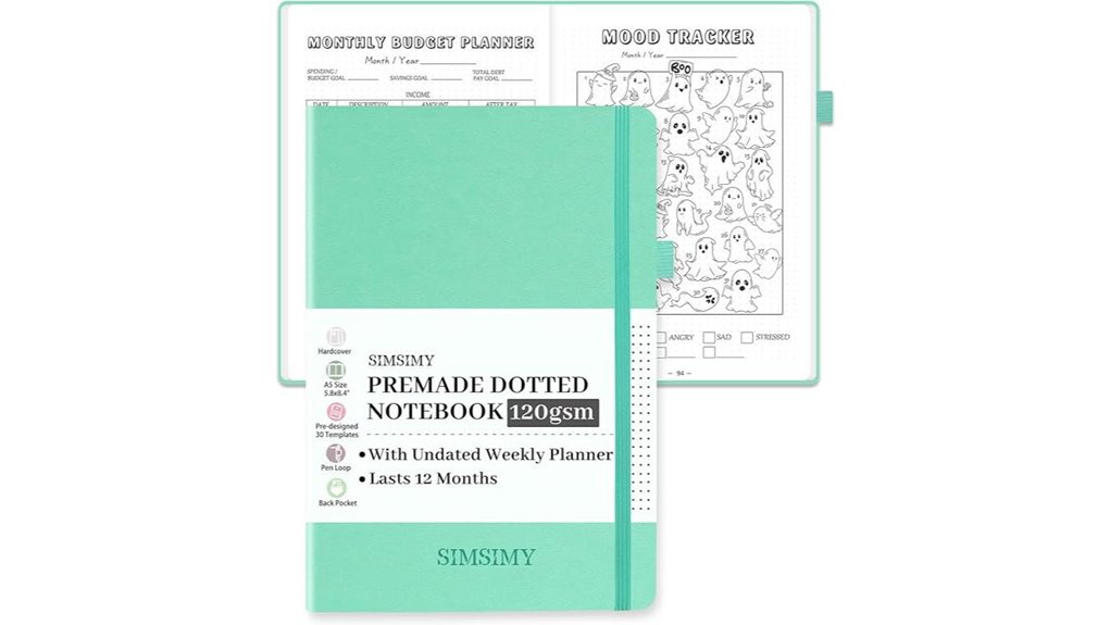 undated bullet dot grid planner