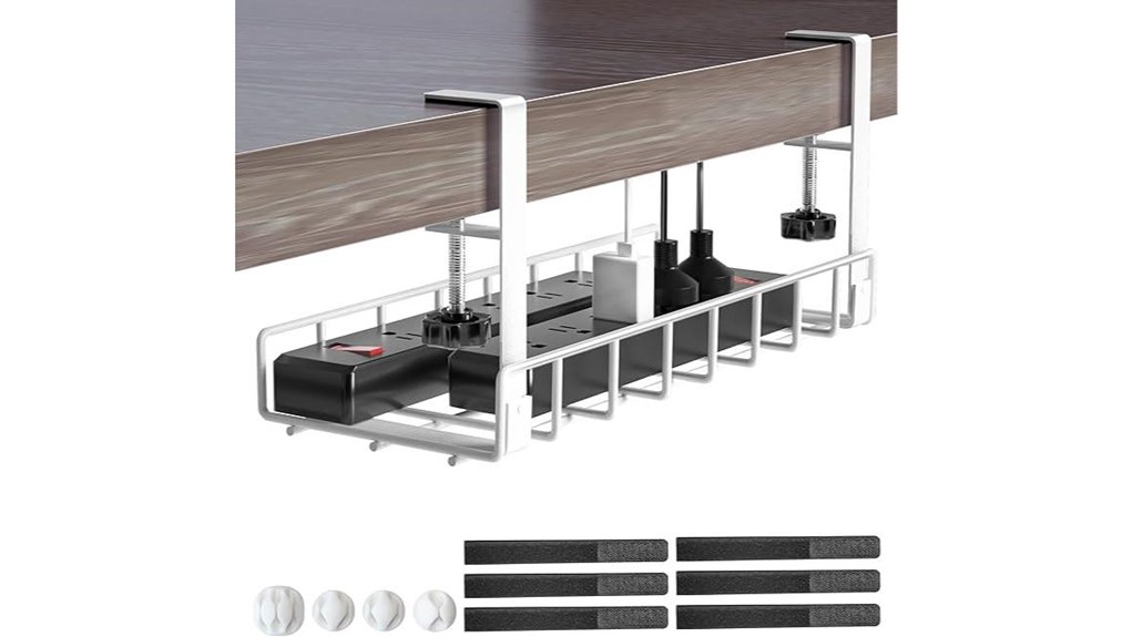 under desk clamp cable tray