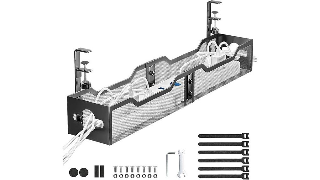 under desk clamp cable tray
