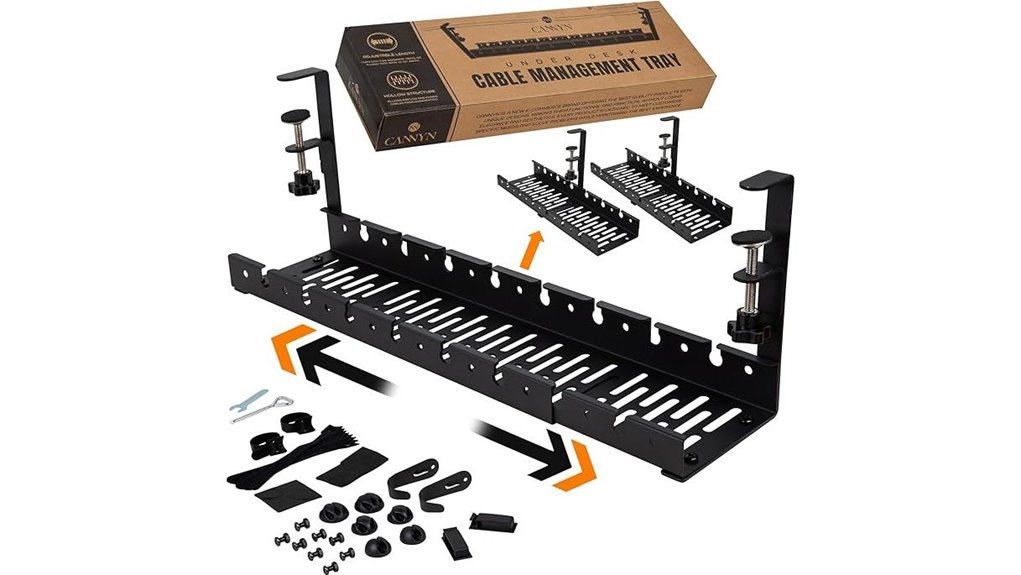 under desk extendable cable tray