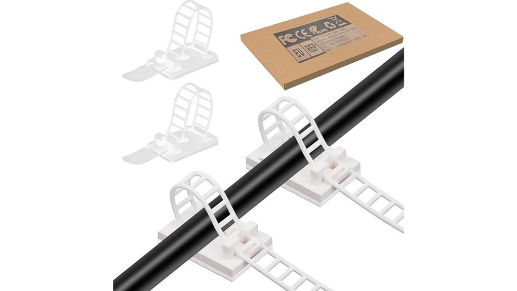 under desk reusable cable clips