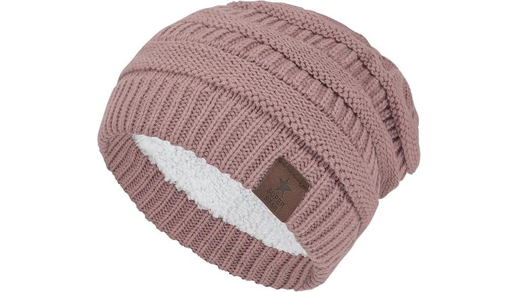 unisex fleece lined knit beanie