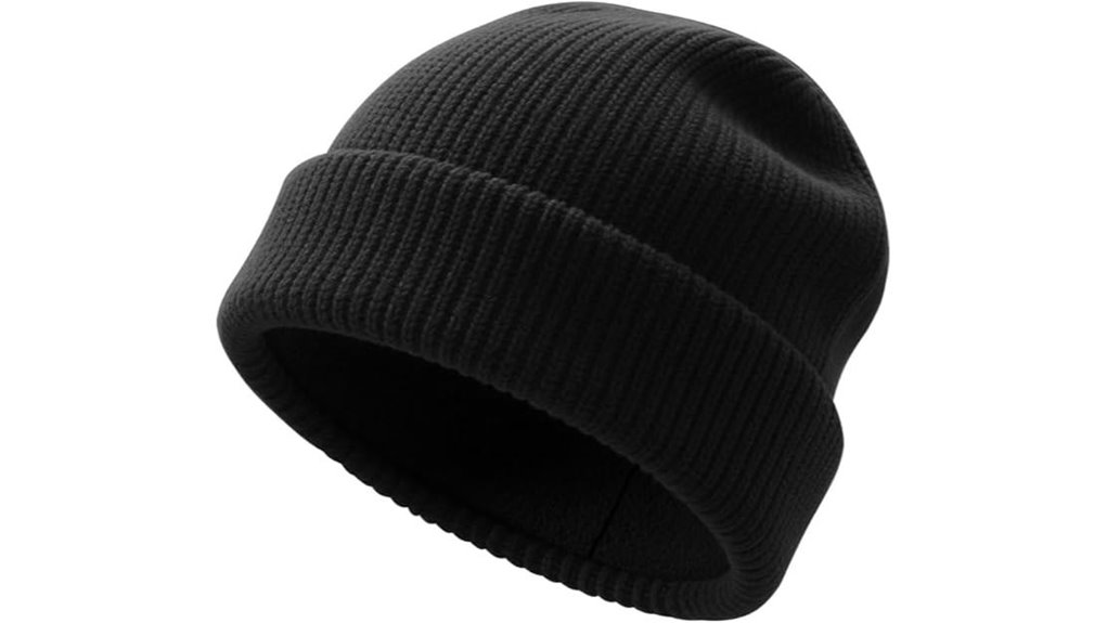unisex fleece lined knit beanie