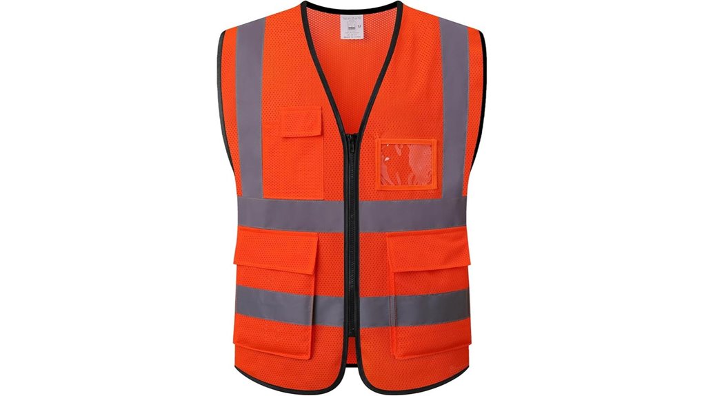 unisex high visibility reflective vest