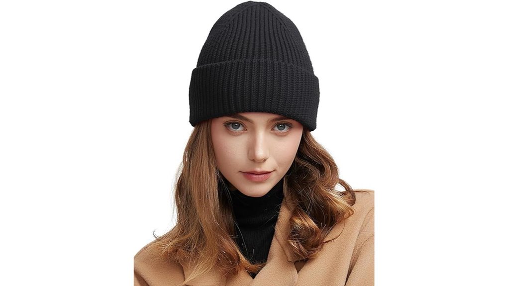 unisex seamless wool cuffed beanie