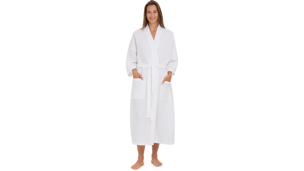 unisex waffle spa kimono robe