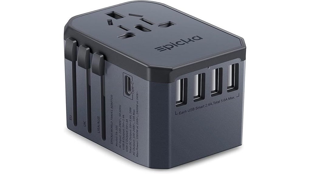 universal travel adapter with usb c