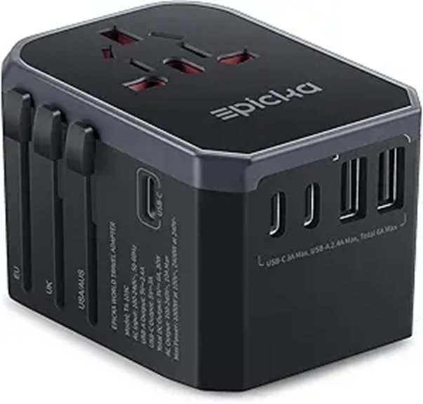 universal travel adapter with usb c