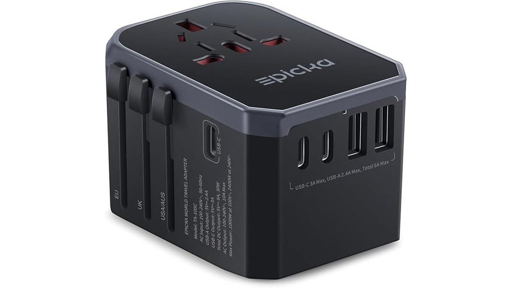 universal travel adapter with usb c