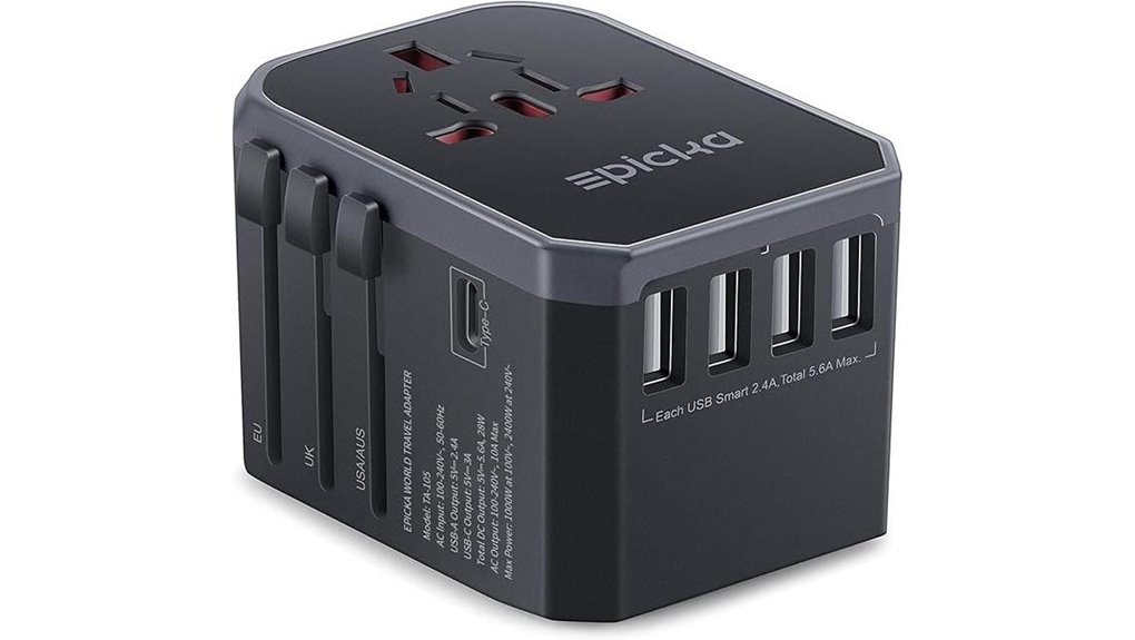 universal travel adapter with usb c