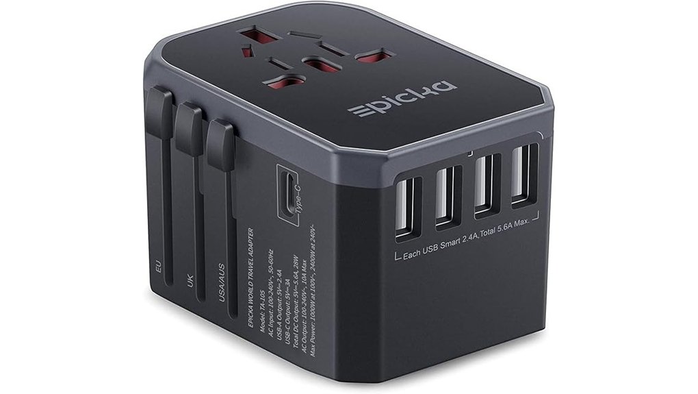 universal travel adapter with usb c