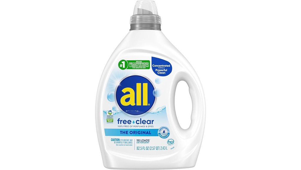 unscented free clear liquid detergent